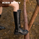 KISSKITTY长筒靴女2025新款 冬珍珠粗跟厚底不过膝长靴显瘦高筒靴