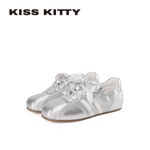 Kiss KittyKISS KITTY银色德训鞋女芭蕾风软底休闲运动鞋