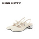 双蝴蝶结玛丽珍鞋 KISSKITTY粗跟后空凉鞋 26新款 女通勤约会百搭