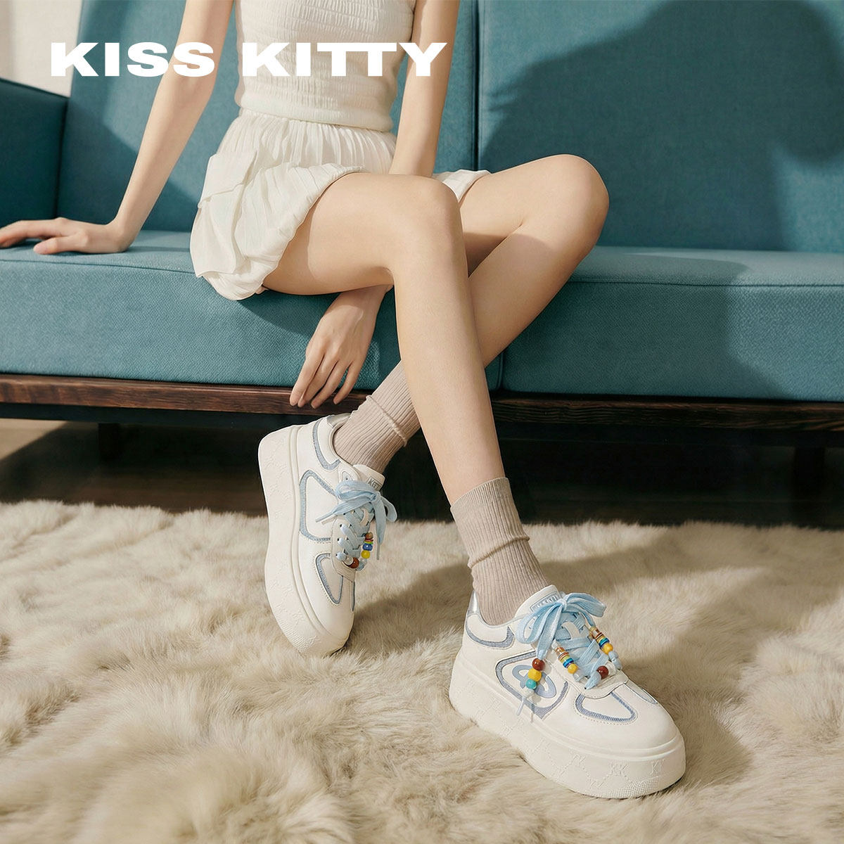 KISSKITTY���С��ЬŮ�¿����߰ٴ��������Ь��Ь���۽�ŮЬ�װ�ɫ 35  1101.45Ԫ��3��(��367.15Ԫ/��)