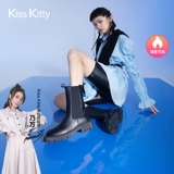 Martens, утепленные челси, широкий устойчивый каблук, коллекция 2021, средней длины