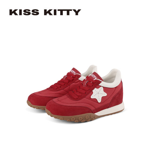 Kiss KittyKISS KITTY红色星星德训鞋女百搭内增高休闲运动鞋