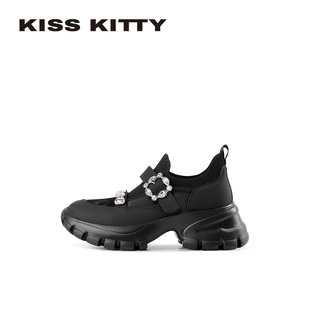 KISSKITTY2026新款厚底老爹鞋女士网面小个子增高透气运动休闲鞋