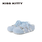 包头德训一脚蹬拖鞋 新款 羊皮垫 女外穿26春季 KISSKITTY厚底勃肯鞋