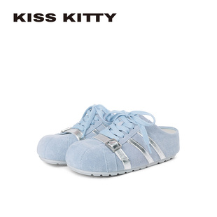 包头德训一脚蹬拖鞋 新款 羊皮垫 女外穿26春季 KISSKITTY厚底勃肯鞋