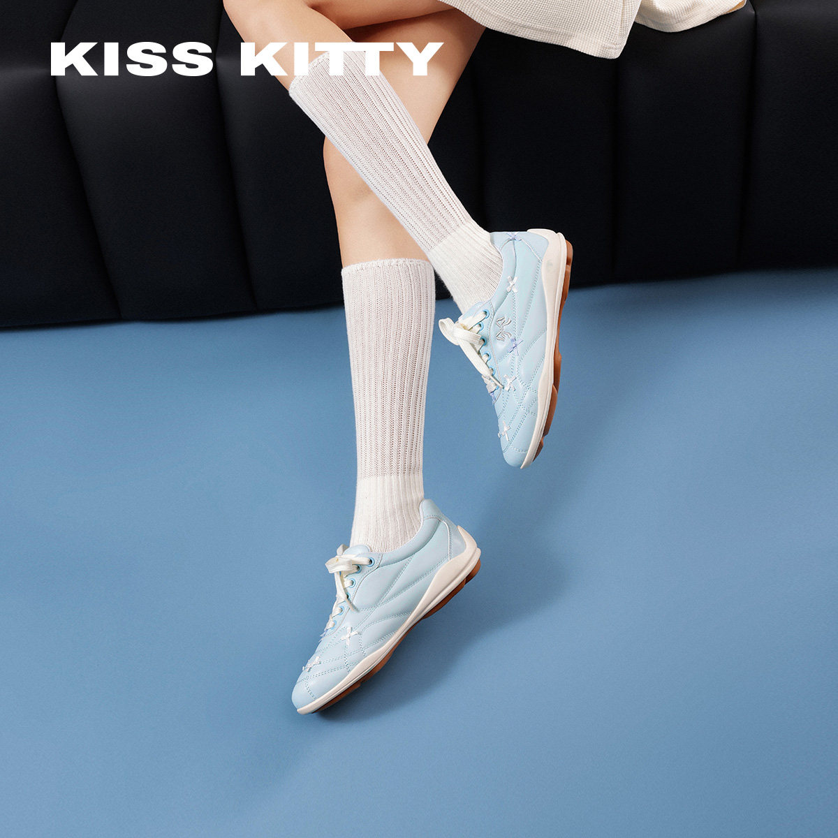 KISSKITTY德训鞋运动休闲鞋女鞋2026春季新款跑鞋复古赛车鞋板鞋,女鞋,德训鞋,淘宝优惠券,粉丝福利购,淘宝优惠卷