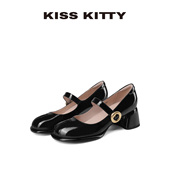 玛丽珍鞋 女25年新中式 高跟小皮鞋 KISSKITTY法式 配裙子旗袍单鞋
