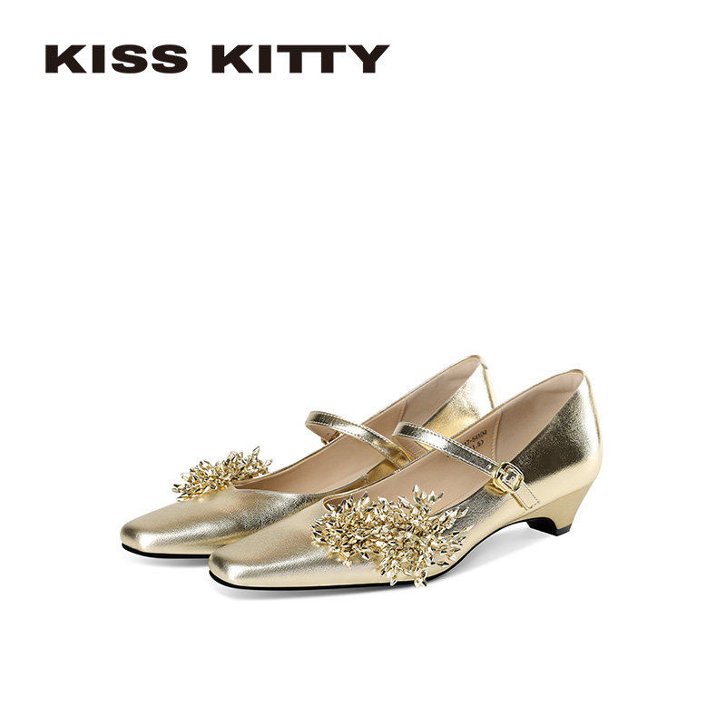 KISSKITTY复古玛丽珍小皮鞋2026年春季新款法式芭蕾单鞋女不累脚