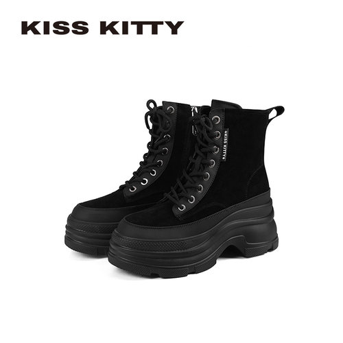 英伦风马丁靴厚底增高机车靴