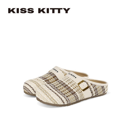 KISSKITTY编织包头拖鞋女