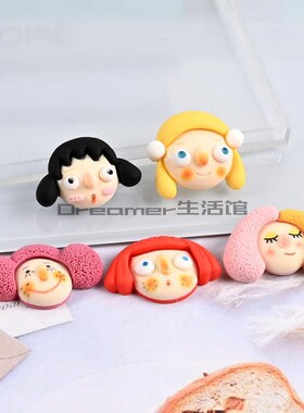手作大眼睛复古树脂头饰网红