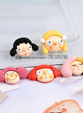 手作大眼睛复古树脂头饰网红