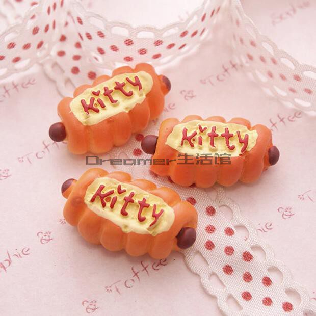 【Dreamer】仿真kitty热狗面包香肠手机壳头饰树脂配件