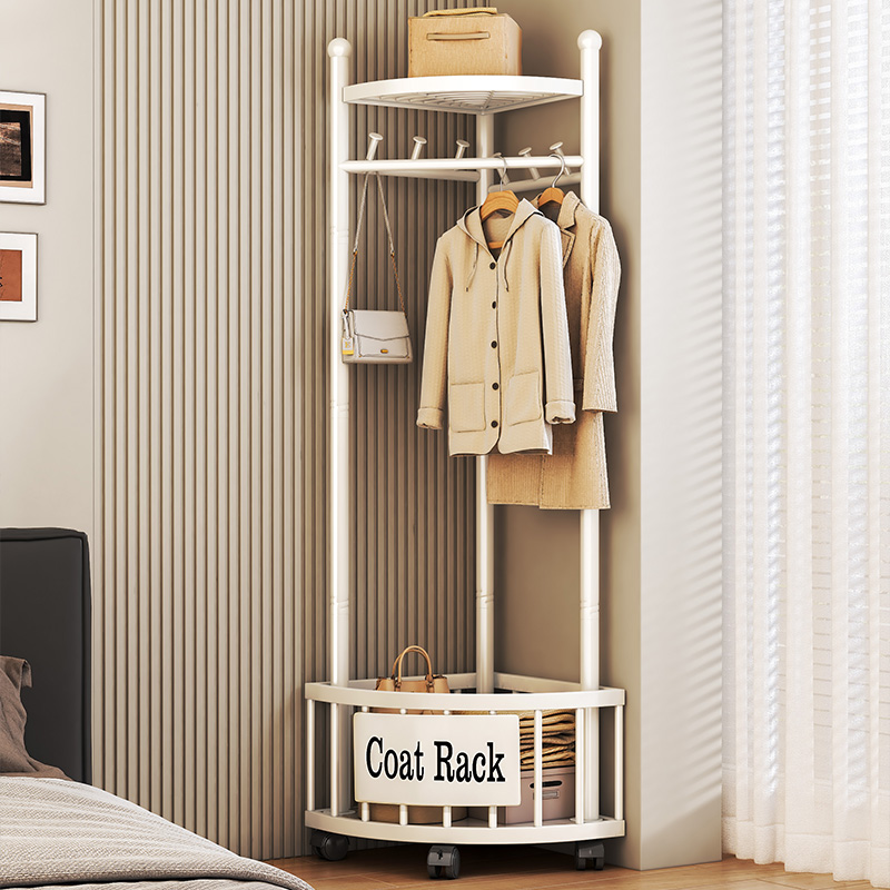 转角衣帽架可移动衣架卧室落地床边晚上放衣神器临时挂衣架置物架