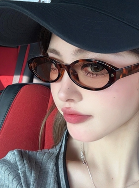 复古椭圆玳瑁色框墨镜女款