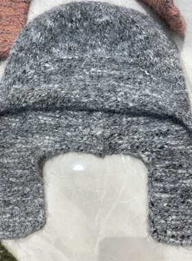 甜美可爱针织护耳帽杂线女冬季保暖翻边混纺雷锋滑雪帽百搭显脸小