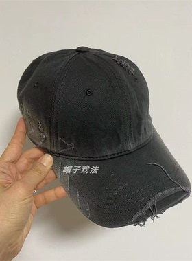 痞帅猫须磨破洞百搭净版重水洗做