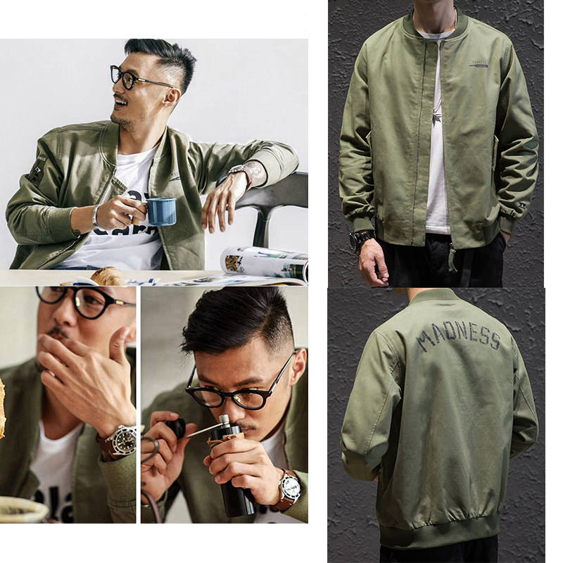 2021秋季余文乐同款棒球服男飞行员夹克控119-j901-p85图片