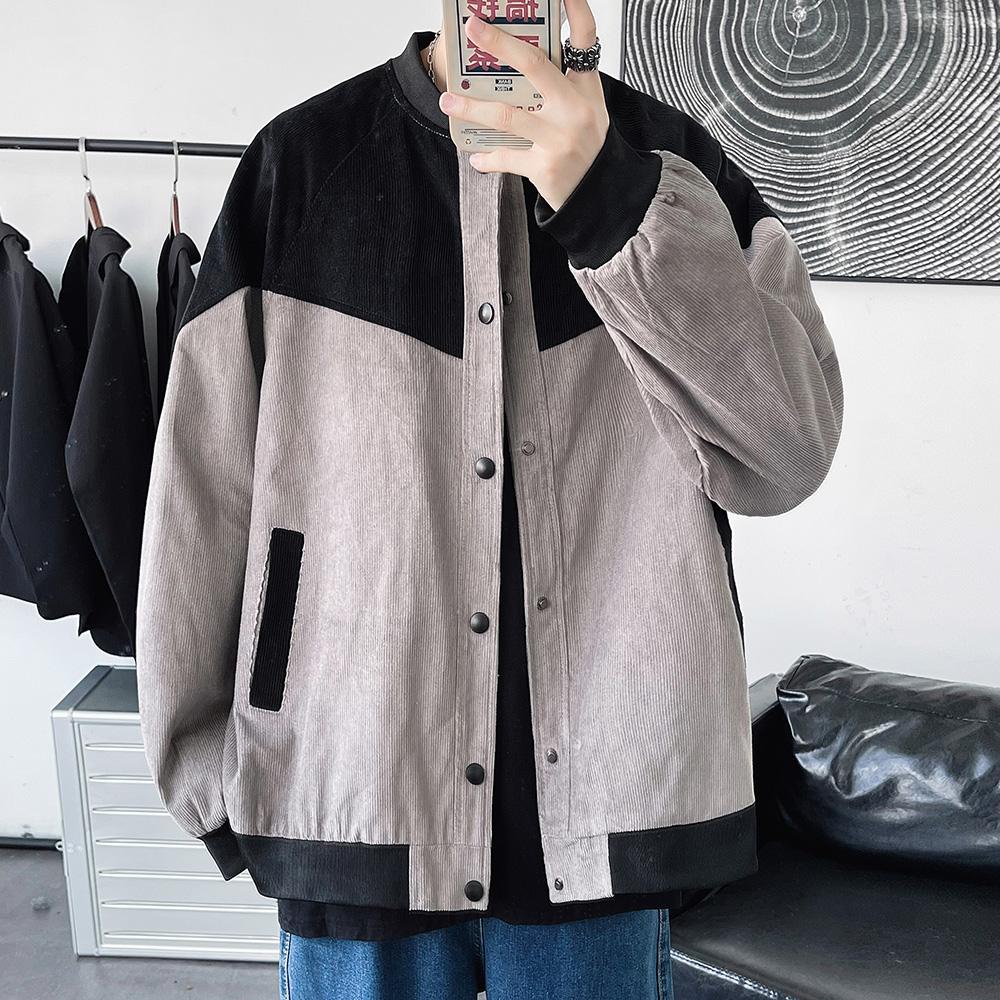 2024秋季灯芯绒外套男夹克棒球服加肥加大码上衣XZ311A-JK18-P75，男装夹克，星座311A