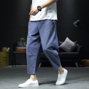 爆25风棉麻九分裤男阔腿裤哈伦裤锥形裤星座311A-k902-p45