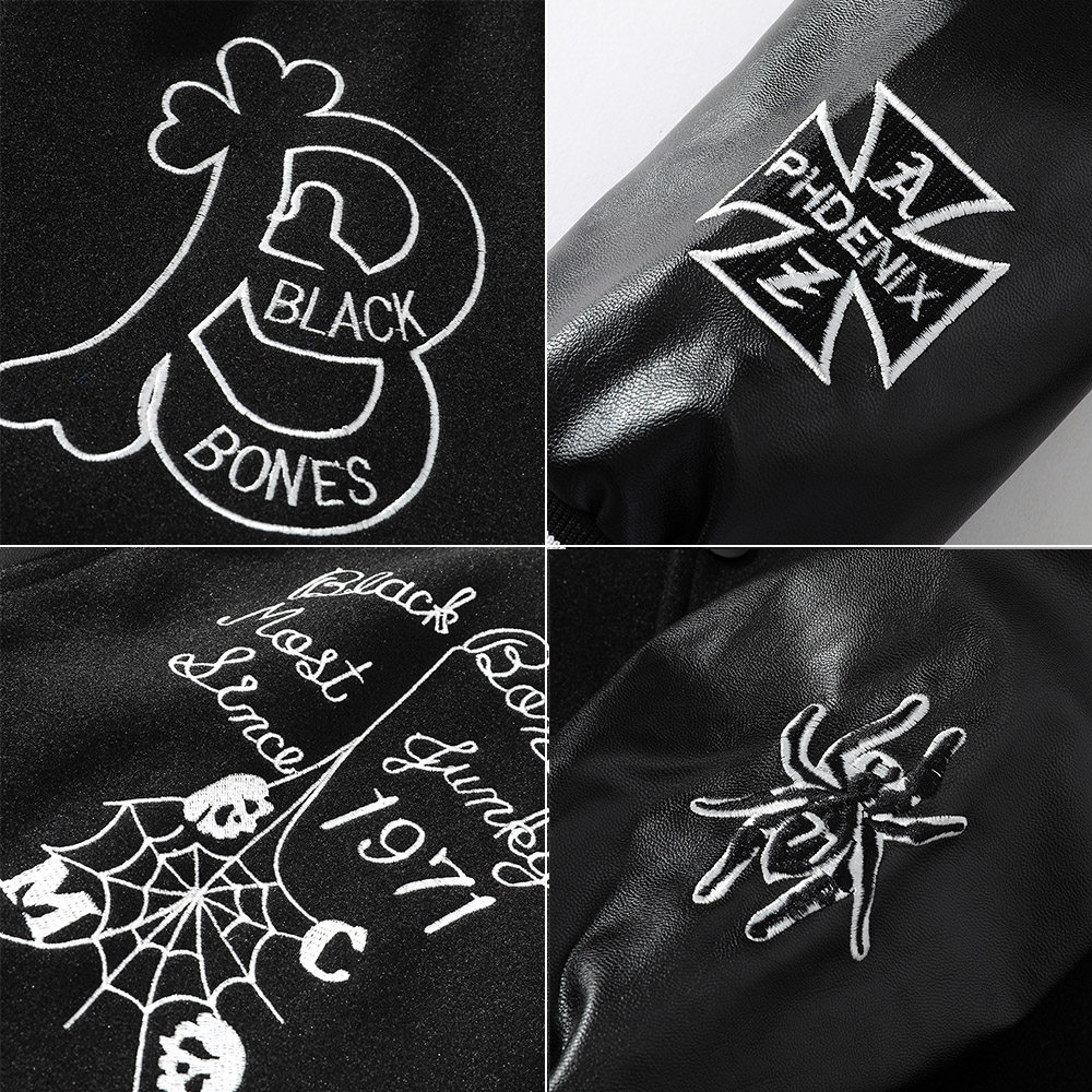 25春新款毛呢PU拼接棒球服男字母刺绣夹克外套XZ311A-JK112-P80,男装夹克,星座311A
