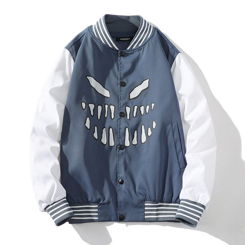 白底25秋季新港风棒球服外套男拼色夹克青年学生XZ311A-JK12-P50，男装夹克，星座311A