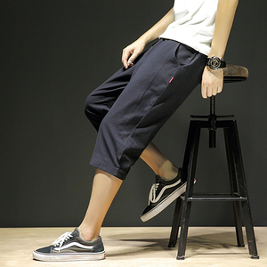 25夏新款棉麻七分裤男夏日系风开衩7分裤星座311A-k903-特p40,男装牛仔裤,星座311A