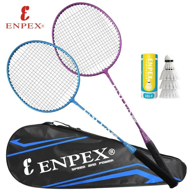 ENPEX乐士羽毛球拍双拍 耐打型学生成人对拍ART-50附101-3羽毛球