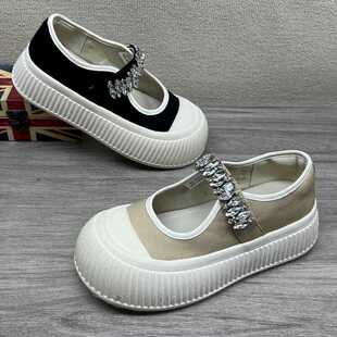 品牌正品2024年春夏款玛丽珍休闲女鞋松紧一脚蹬圆头厚底时尚女鞋