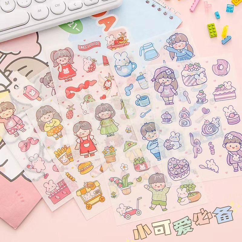 卡通可爱日系ins风少女手账贴纸儿童日记本装饰素材图案diy小贴画
