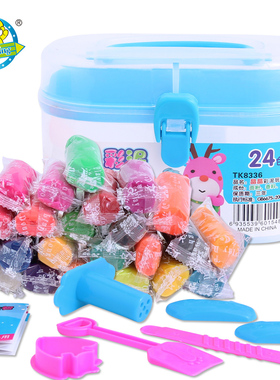 韩国创意 24色彩色彩泥大盒装 安全无毒内附模具 TK8336橡皮泥