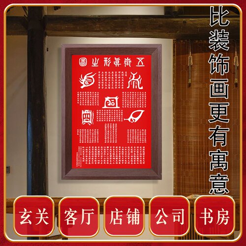 朱砂上色加厚宣纸木制边框运费险