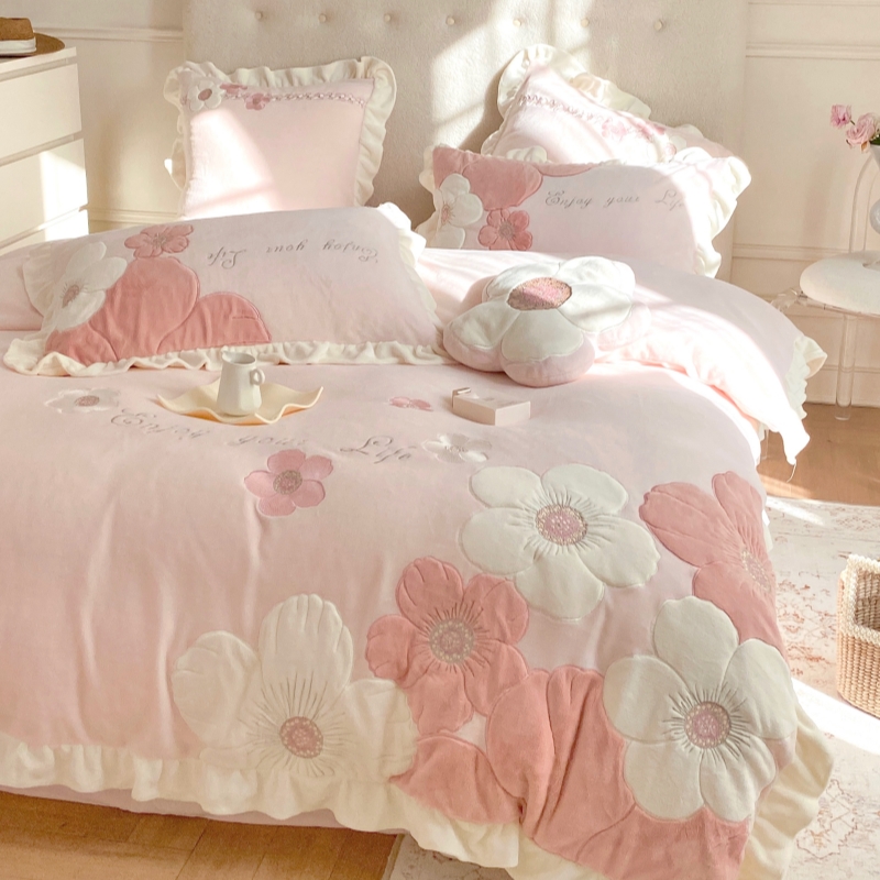 向阳花开|少女心刺绣四件套