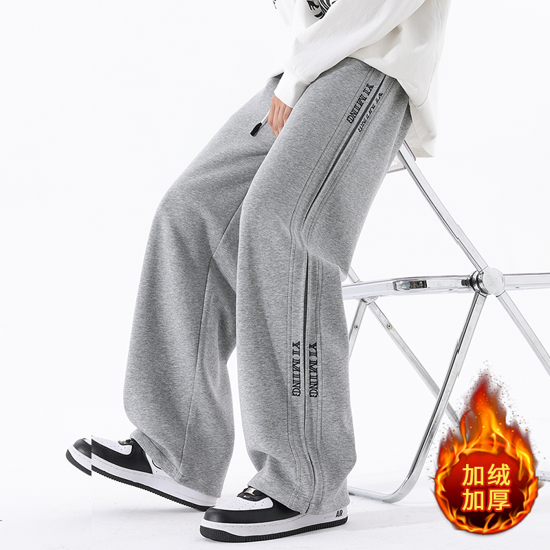 秋季潮牌直筒卫裤大码宽松弯刀裤