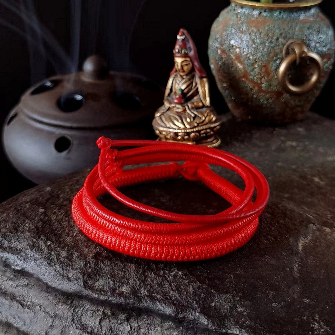 藏式九乘金刚结 红绳手链 纯手工原创编织特细手绳 长度定制礼物