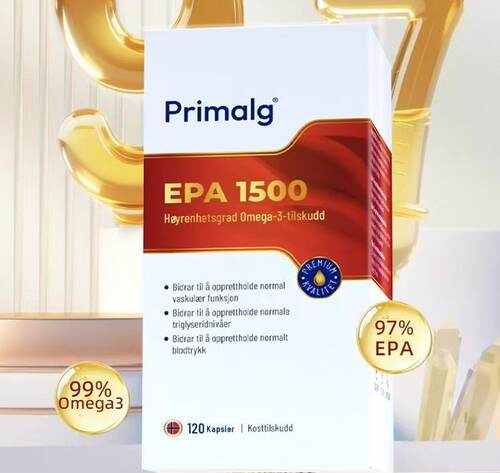 Primalg挪威进口高纯Omega-3深海97%纯epa鱼油120粒呵护情绪稳定