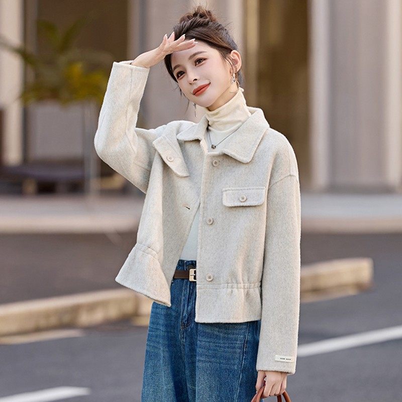 小香风双面羊绒短款外套女2025新款高级感秋冬韩版超漂亮毛呢大衣,女装/女士精品,毛呢外套,淘宝优惠券,粉丝福利购,淘宝优惠卷