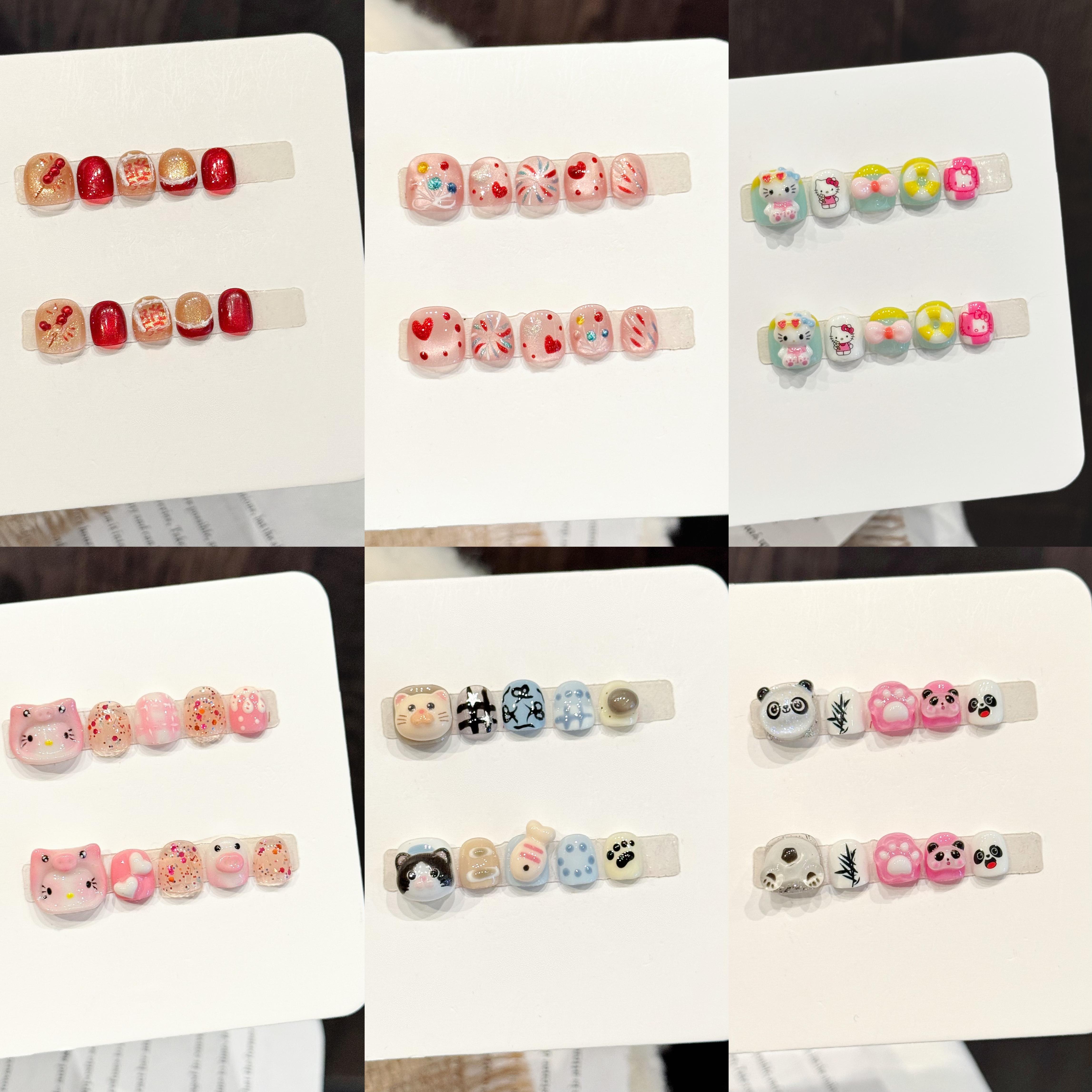 儿童穿戴甲合集 纯手工穿戴甲可爱3-12岁小孩美甲手工穿戴美甲贴