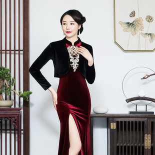 小香风短款春秋外套女2025年新款温柔风旗袍披肩外搭中老年小坎肩