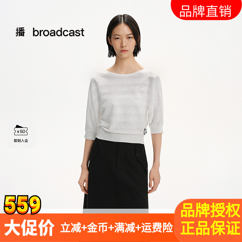 播商场同款Lisa Larson联名薄款提花针织衫女25夏新款BDS2SD2353