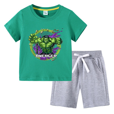 男童短袖T恤超人绿巨人浩克