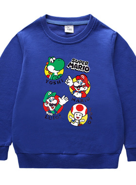 儿童卫衣新款马里奥Mario2026上衣男童春秋童装秋季长袖薄款衣服