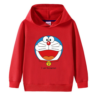 Doraemon哆啦A梦机器猫衣服儿童连帽卫衣男童春秋装女孩长袖上衣