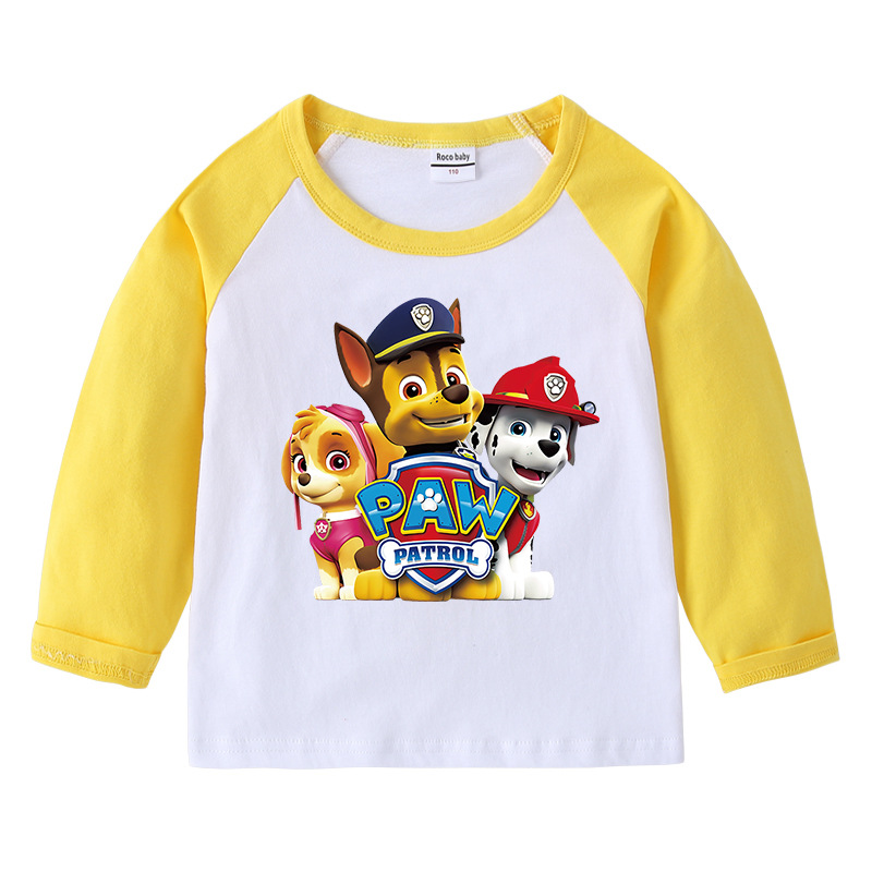 儿童长袖上衣汪汪队PAW Patrol春秋衣服2024女童宝宝纯棉秋季T恤