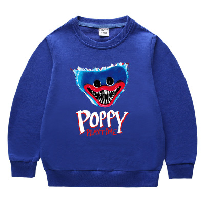 儿童卫衣全棉波比蓝猫小丑poppy上衣男童春秋童装长袖宝宝打底衫