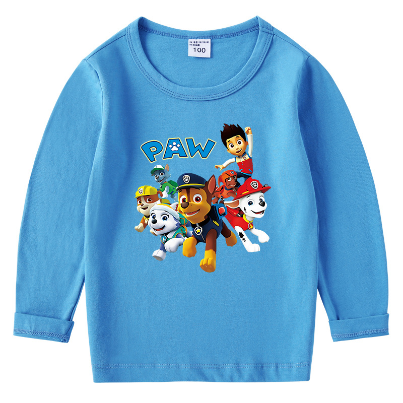 宝宝长袖上衣打底衫汪汪队PAW Patrol儿童春秋圆领男女童纯棉T恤
