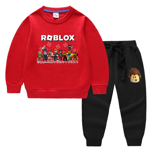 薄款中大童卫衣春装长袖长裤Roblox罗布乐思套装男童女童纯棉秋季