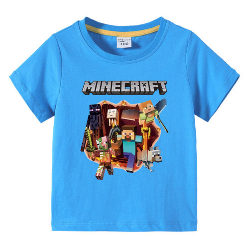 我的世界Minecraft纯棉童装夏装短袖男童T恤夏季透气全棉宝宝上衣