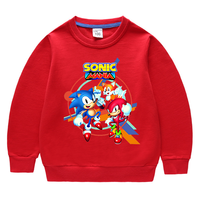 sonic the hedgehog春秋季新款中小童装圆领卫衣儿童长袖男童上衣