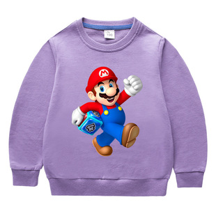 超级马丽玛里奥super Mario新款童装卫衣长袖男童全棉女宝宝上衣
